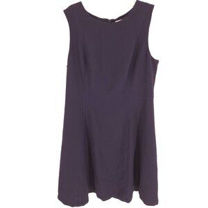 Eliza J Dress Dark Blue Fit and Flare Dress Career wear Modest Minimalist Curvy